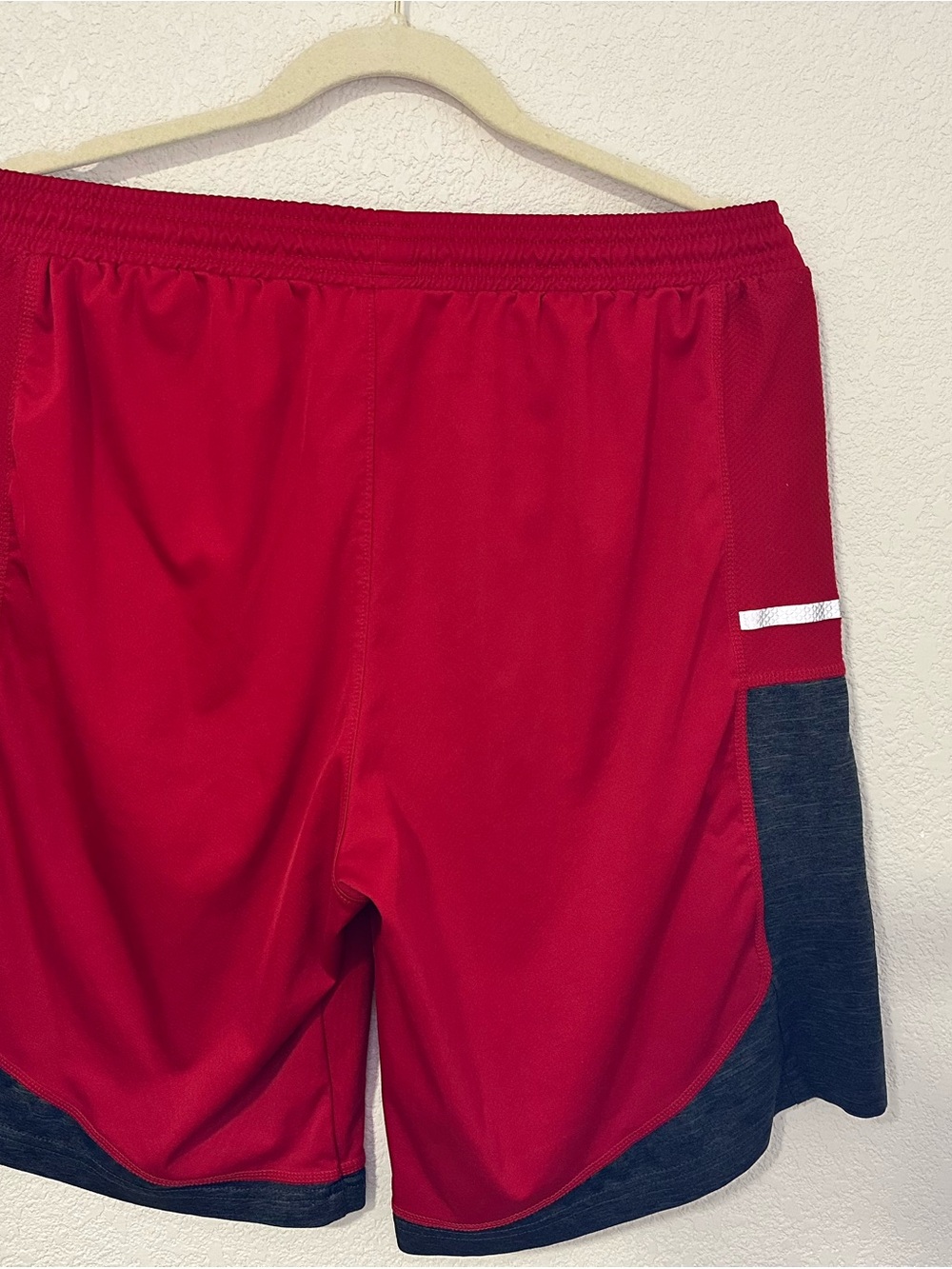 adidas Men's Red Athletic Shorts with Dark Gray Panels